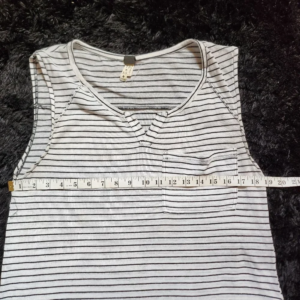 We The Free Black and White Striped Oversized Tank Top